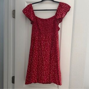 Floral Red Dress